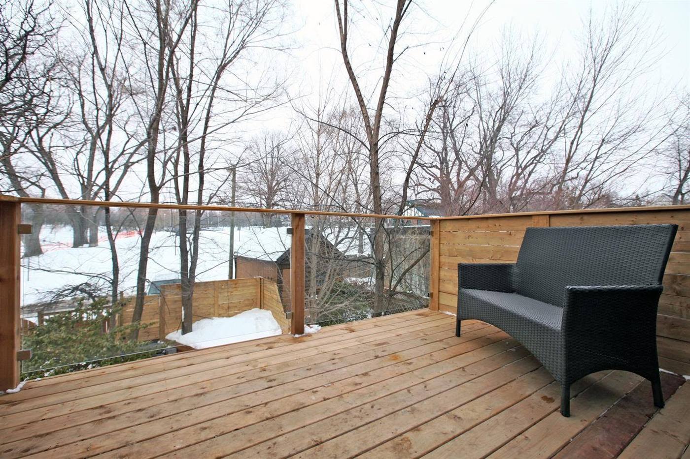 Cedar deck overlooking the ravine